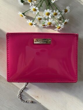 Kate Spade Hot Pink Patent Leather Slim Card Holder Wallet Card Case